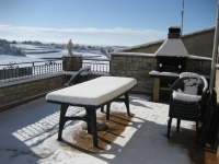 Vista de la terrassa en plena nevada