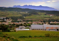 Terrassola i Lavit, la silueta de Montserrat li dona un aspecte molt bonic.