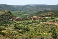 vista del poble de Santa Linya des de la pista que va al Balconet i a Sant Urb