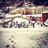 Ribes de Freser des de Carrer Fontalba, nevat