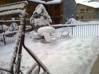 Vam estar al poble 29 i 30 de gener del 2011 i aquesta és la terrassa de l'apartament on dormíem, nevat nevat